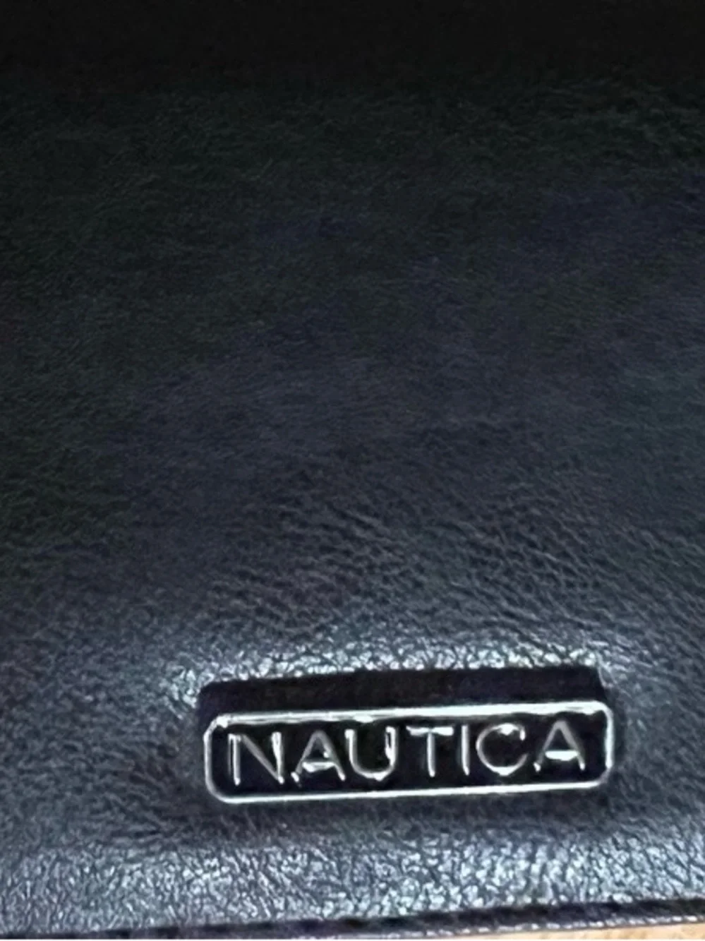 Nautica Black Leather Card & Key Holder